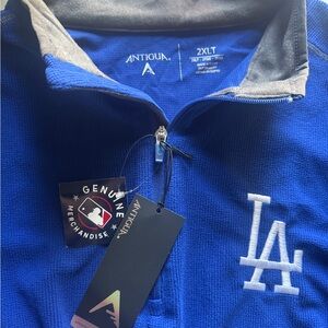 Antigua Royal Blue LA Dodgers Logo Quarter-Zip NWT